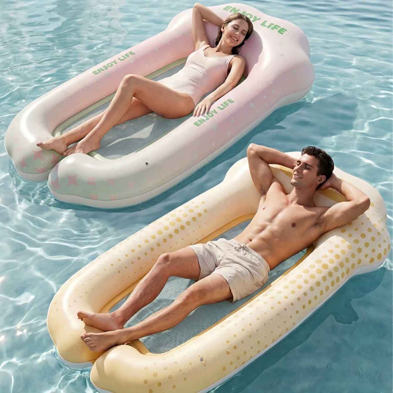 Pool Lounger Inflatable - インフレータブルウォーターハンモックプールフロート、インフレータブル日焼け用プールラウンジャーフロート、プールフロート大人用日焼け浴槽ラフトフロート、日光浴用