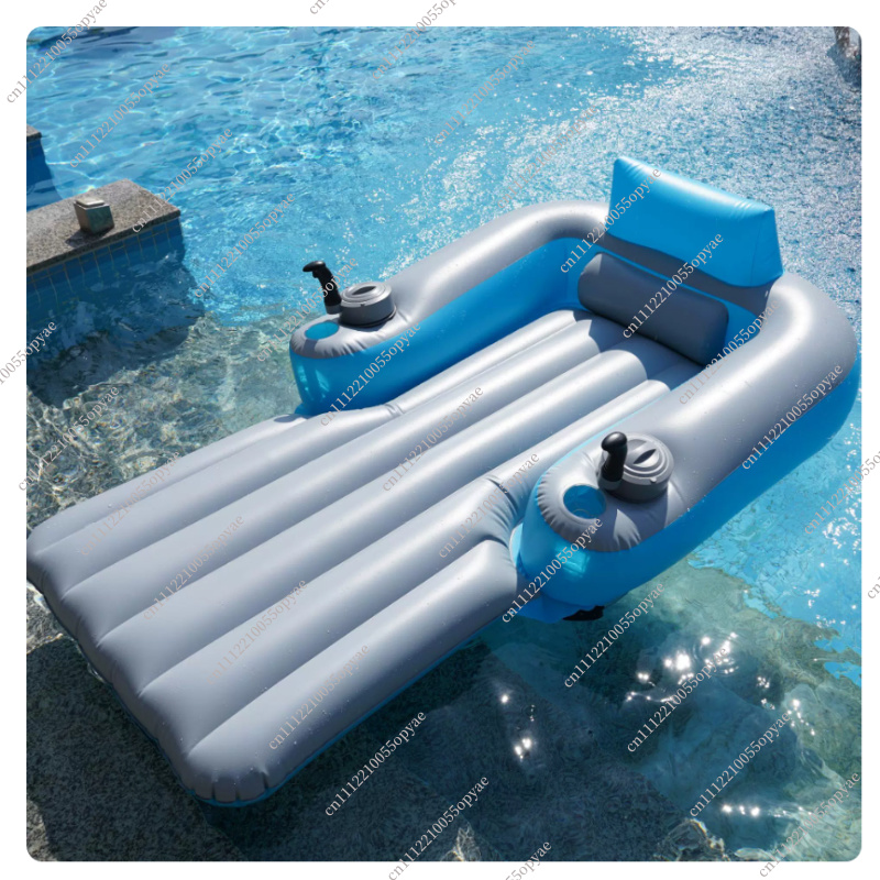 Pool Lounger Inflatable - 電動インフレータブルウォーターラウンジャー、デュアルモーター付きプールフロートボート、プロペラ式水上スクーター、フローティングラフトシート