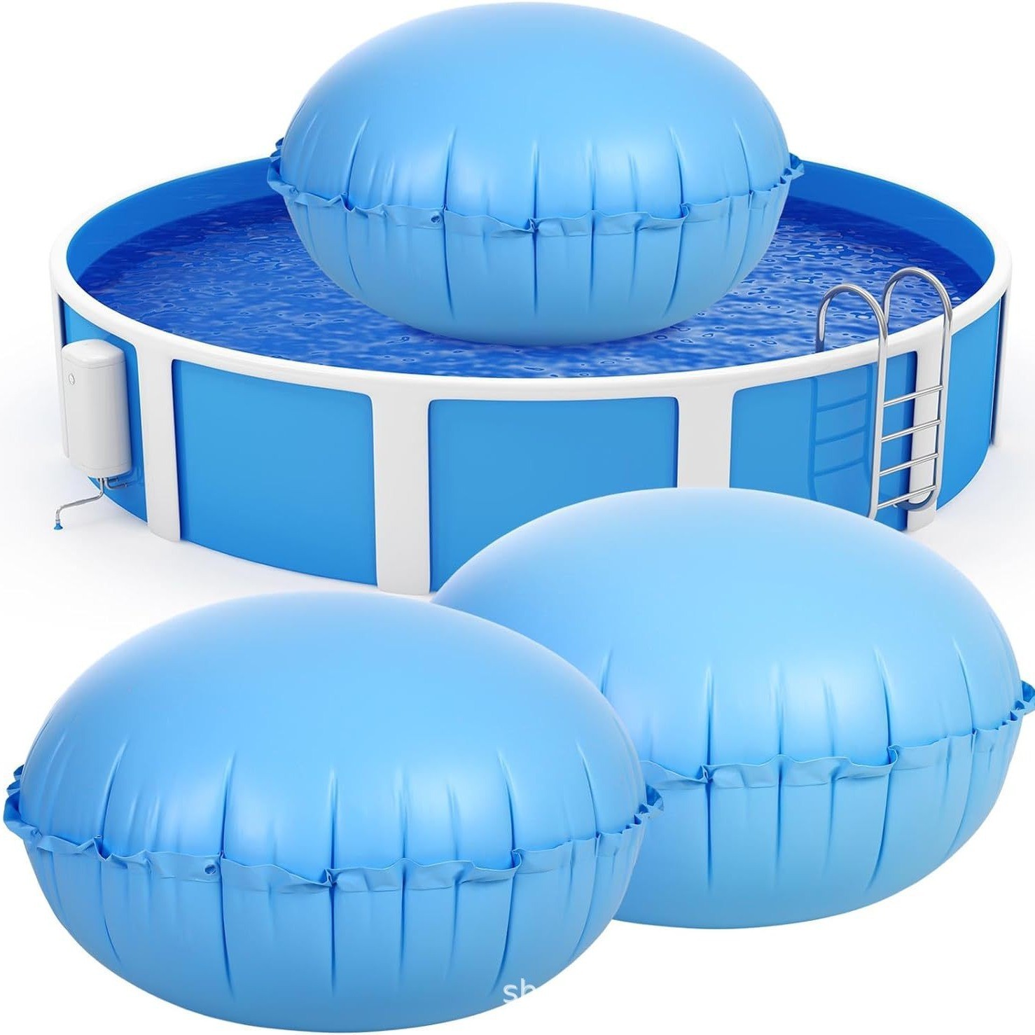 Pool Ladder Above Ground - 地上プール用プール枕、冬用プールカバーピロー（ロープ付き）3m*2