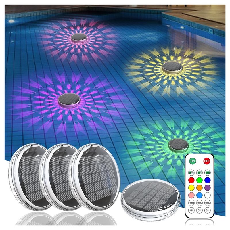 【NEWA76K！】タイマー機能付き、ソーラー充電式、水に浮 - Pool Light Solar Rechargeable のレビューと価格