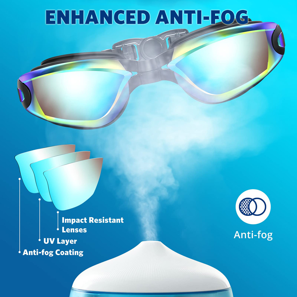 2 パック水泳ゴーグル防曇 UV 保護調整可能な水泳メガネプ - Swim Goggles Anti Fog Uv のレビューと価格