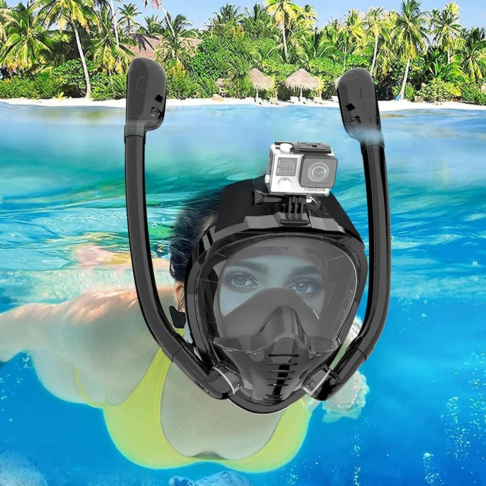 フルフェイスシリコンシュノーケルマスク、360 ° パノラマ - Snorkel Mask Full Face のレビューと価格