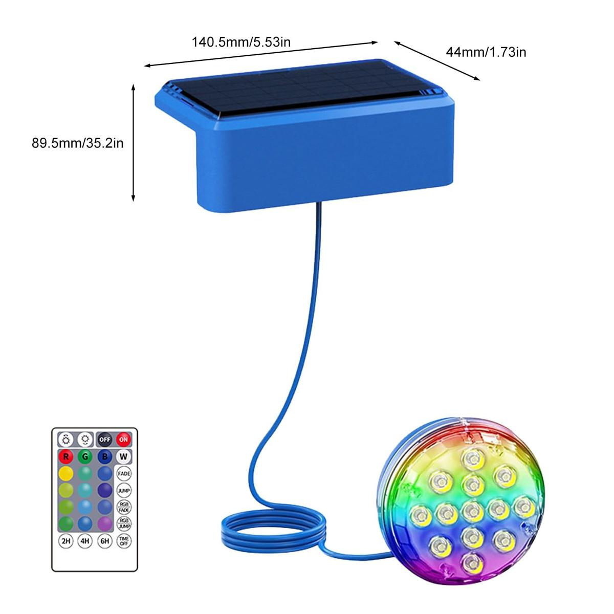 水中ソーラープールライト リモコン付き LED RGB 充電 - Pool Light Solar Rechargeable のレビューと価格