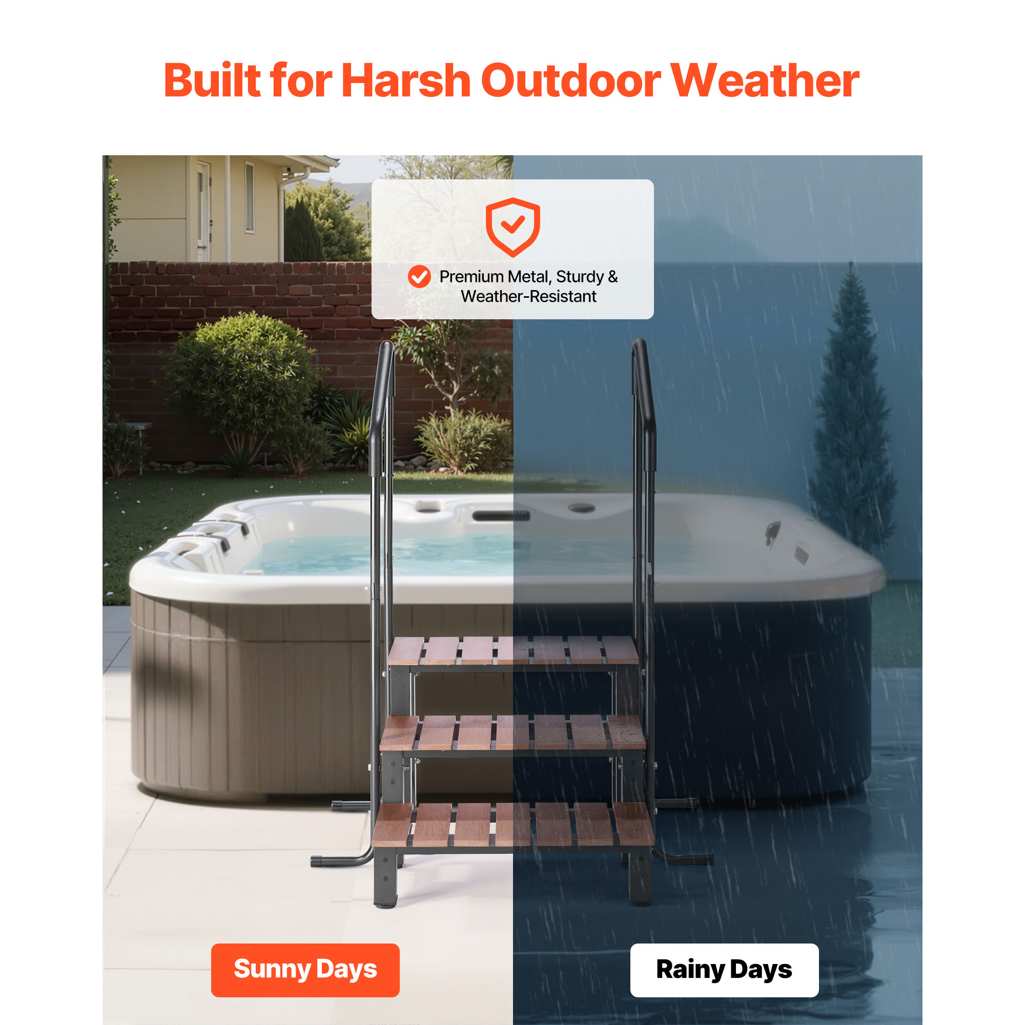 VEVOR ホットタブ用階段（2段/3段）、屋外用スパ階段、 - Pool Ladder Above Ground のレビューと価格