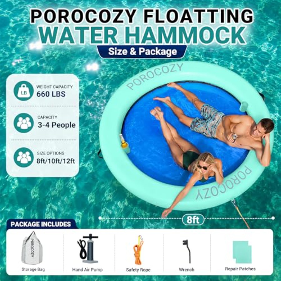インフレータブルウォーターハンモック ラウンドフローティング - Pool Float Ring Inflatable のレビューと価格