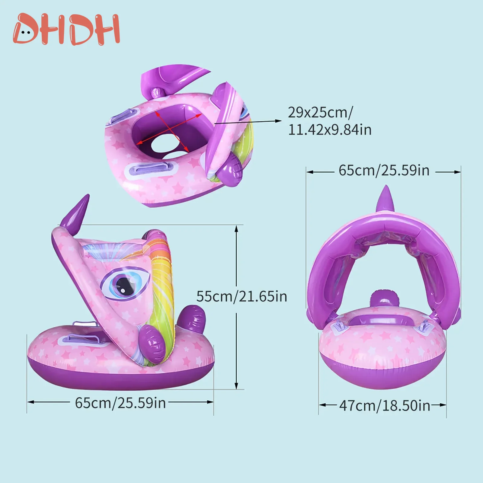 日よけ付きベビー水泳フロート – 幼児用インフレータブルベビ - Pool Float Ring Inflatable のレビューと価格