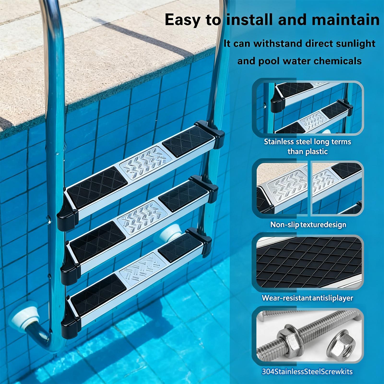 プールラダーの交換用ステップ 1.9インチ滑り止め高耐荷重プ - Pool Ladder Above Ground のレビューと価格