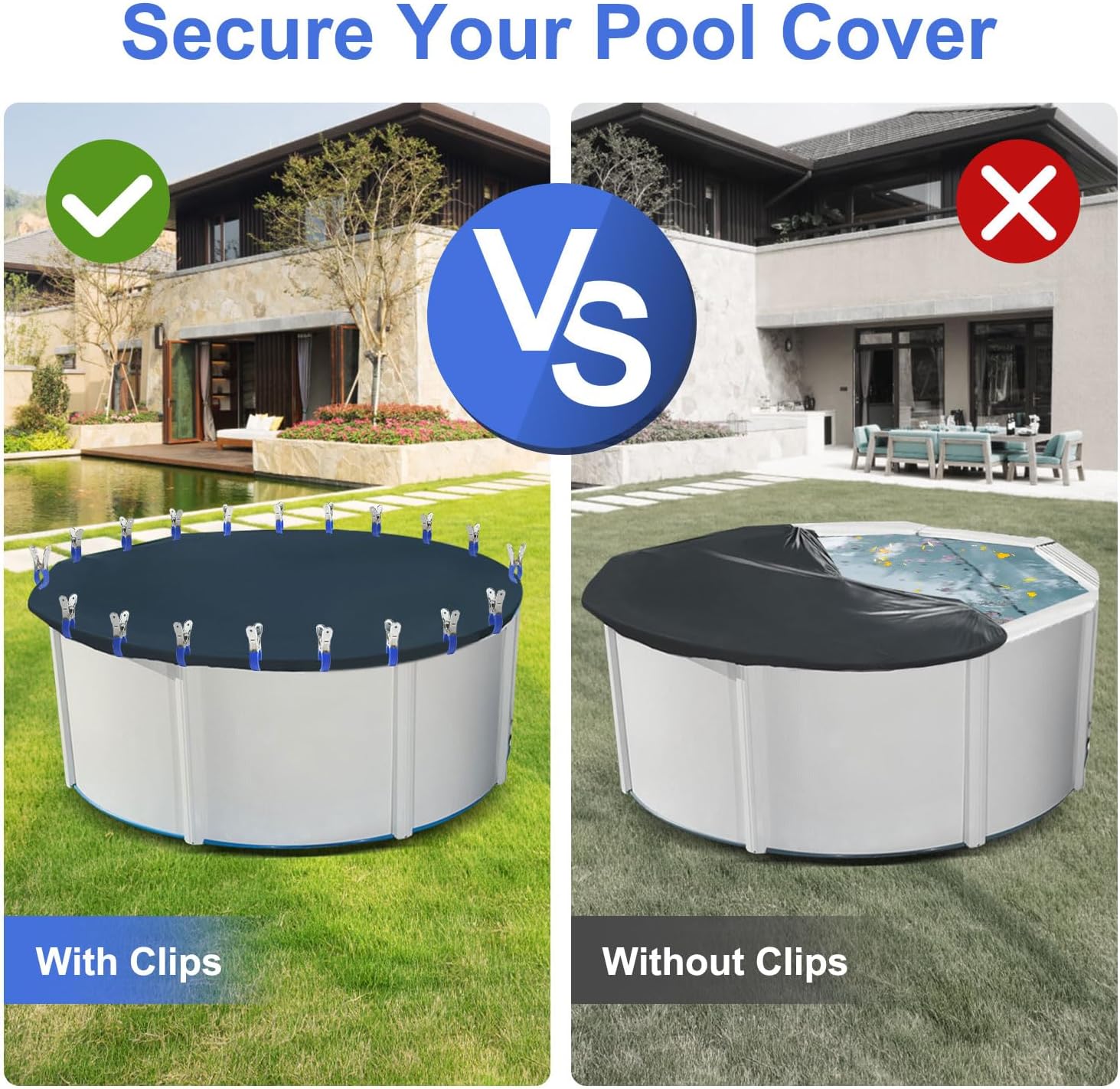 6個入り耐久性のあるステンレススチール製プールカバークリップ - Pool Ladder Above Ground のレビューと価格