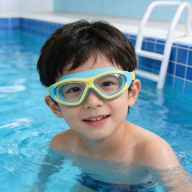 高精細子供用防水防曇水泳用大型フレームメガネ、便利なゴーグル - Swim Goggles Anti Fog Uv のレビューと価格