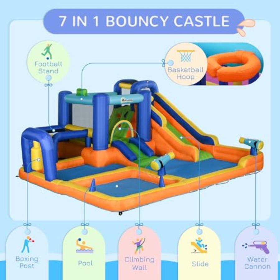 7in1 インフレータブルウォータースライド バウンスハウス - Water Slide Inflatable のレビューと価格