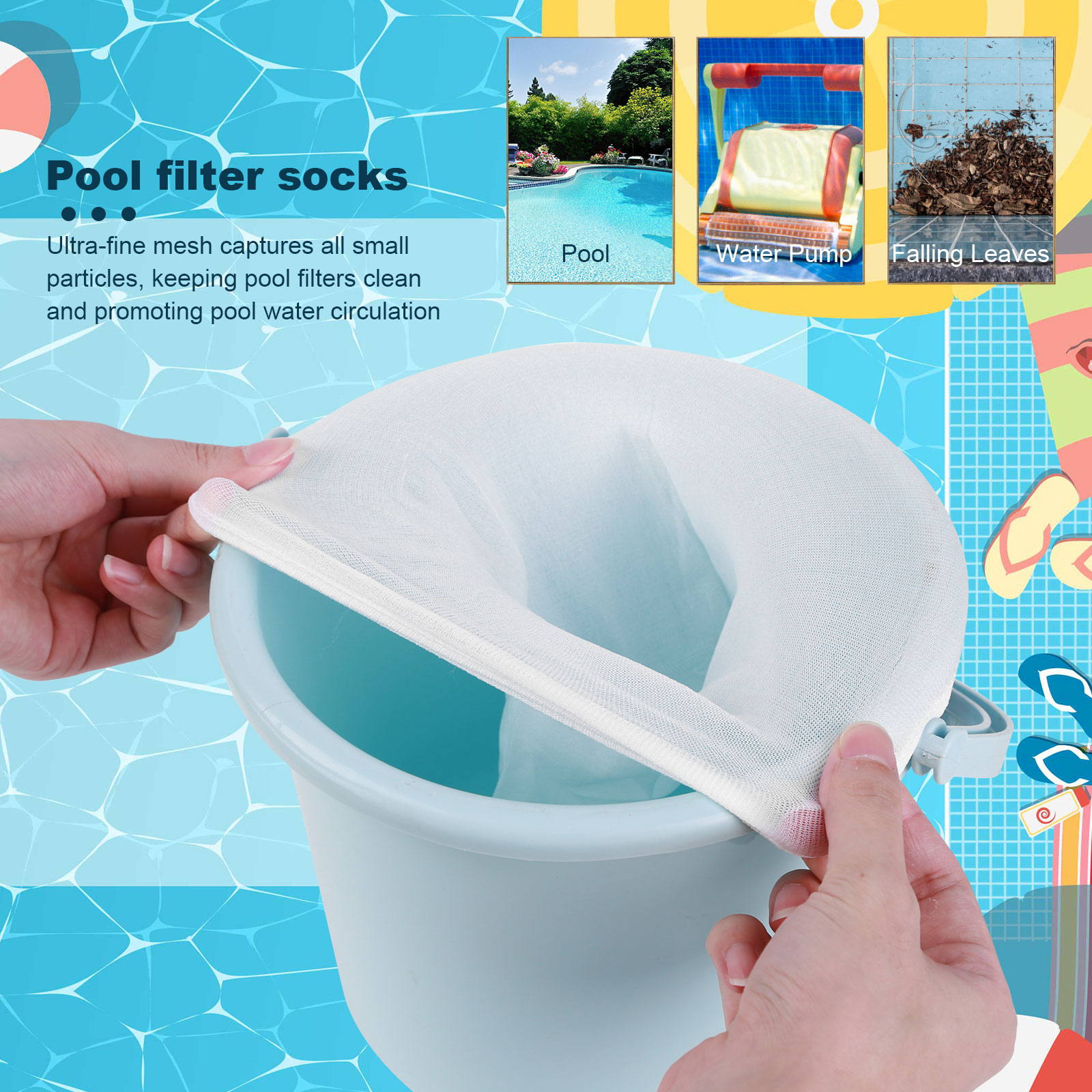 100-5 個プールスキマーソックス弾性ナイロンメッシュスイ - Pool Skimmer Net のレビューと価格