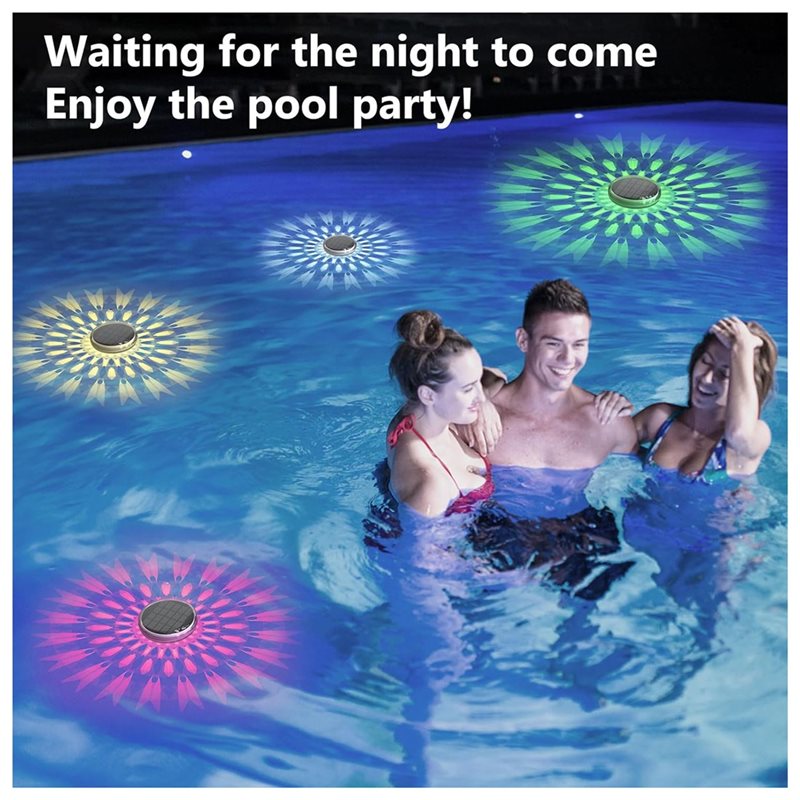 ABNL 浮遊式プールライト（4個入り）。ソーラー充電式で、 - Pool Light Solar Rechargeable のレビューと価格