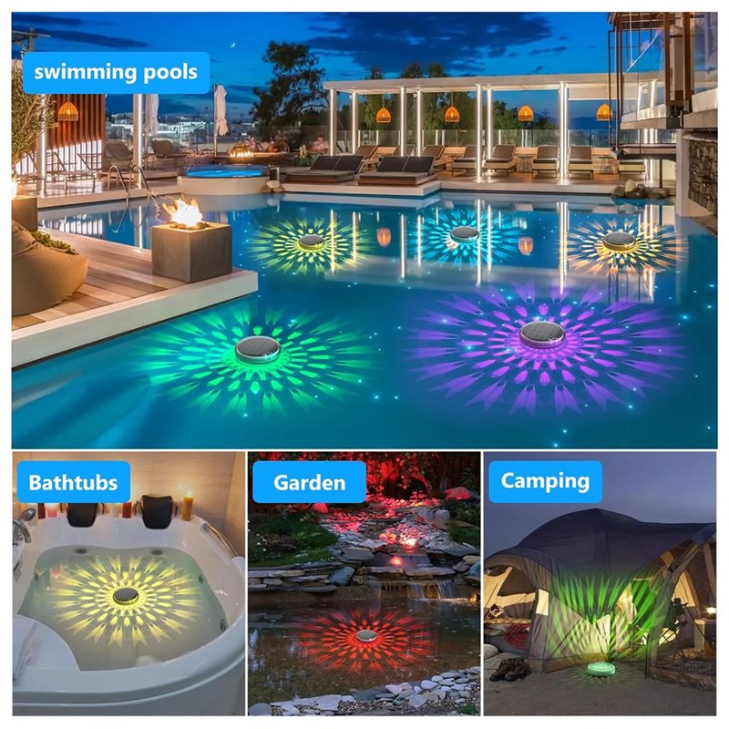 ソフトタイマー機能付き、ソーラー充電式、水に浮かぶプールライ - Pool Light Solar Rechargeable のレビューと価格