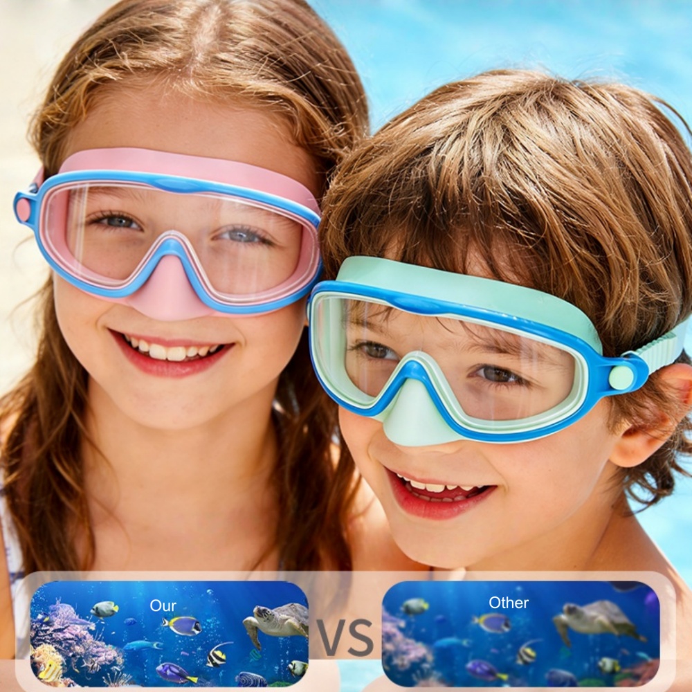 子供用スイミングゴーグル ノーズカバー付き 広視野ダイビング - Swim Goggles Anti Fog Uv のレビューと価格