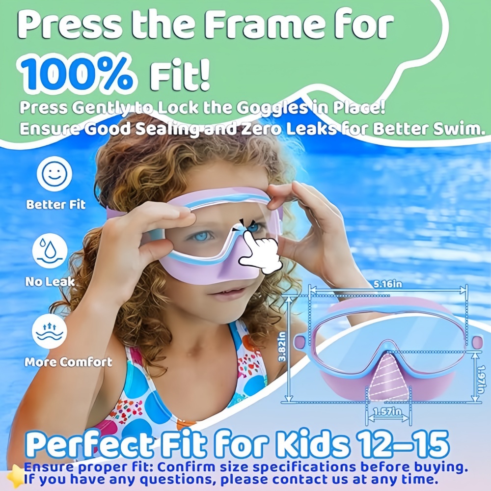 子供用スイミングゴーグル ノーズカバー付き 広視野ダイビング - Swim Goggles Anti Fog Uv のレビューと価格