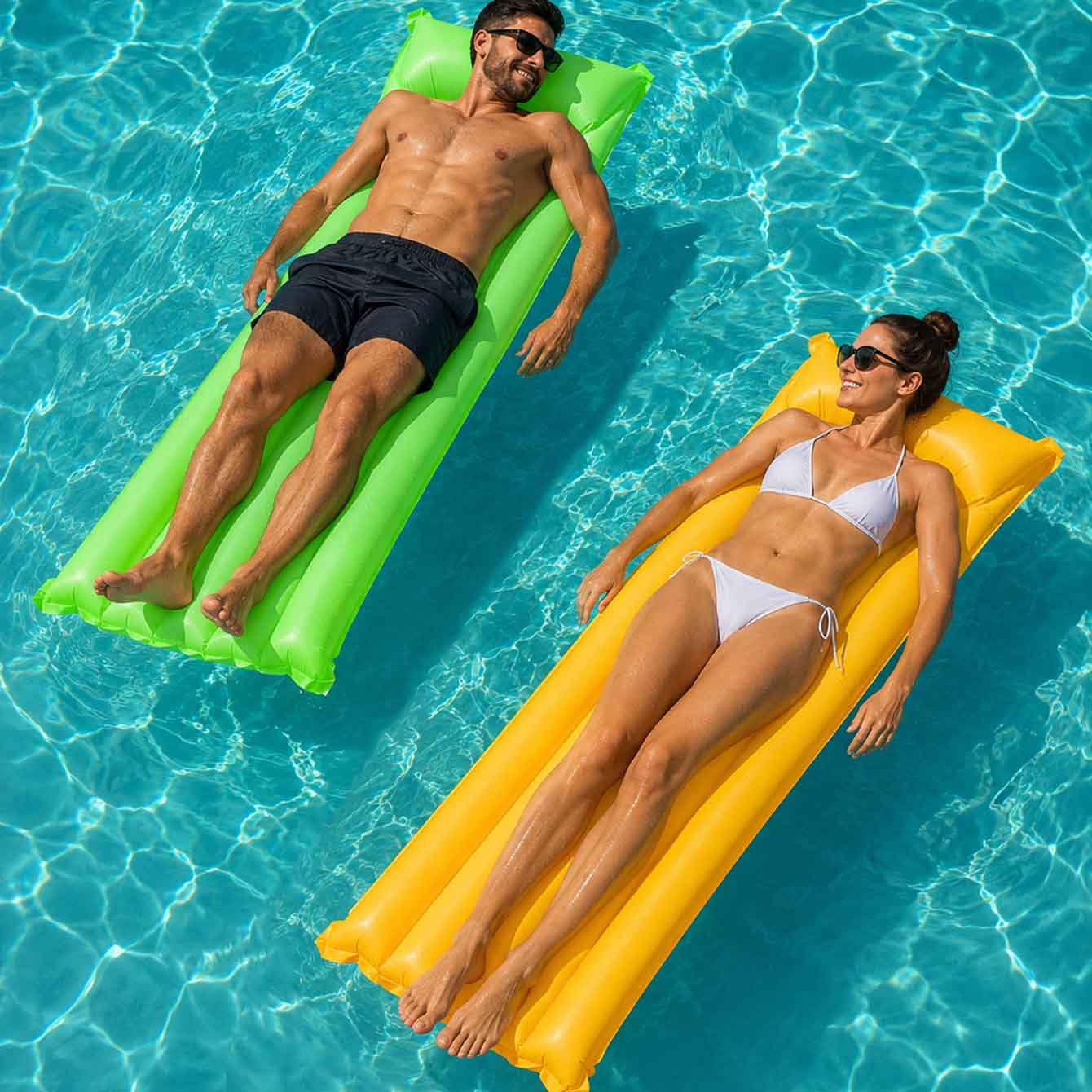 1PC プールフロートベッドインフレータブル水泳マットレスス - Pool Float Ring Inflatable のレビューと価格