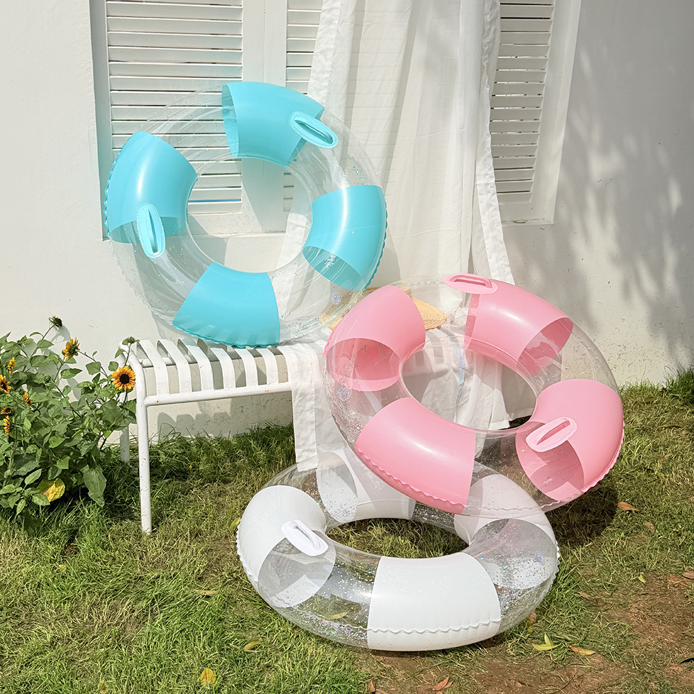 透明な水泳リング 大人用 厚みのあるインフレータブル脇下浮き - Pool Float Ring Inflatable のレビューと価格
